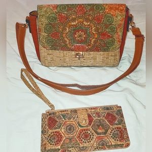 Eco-Friendly Cork Crossbody/Wallet Combo